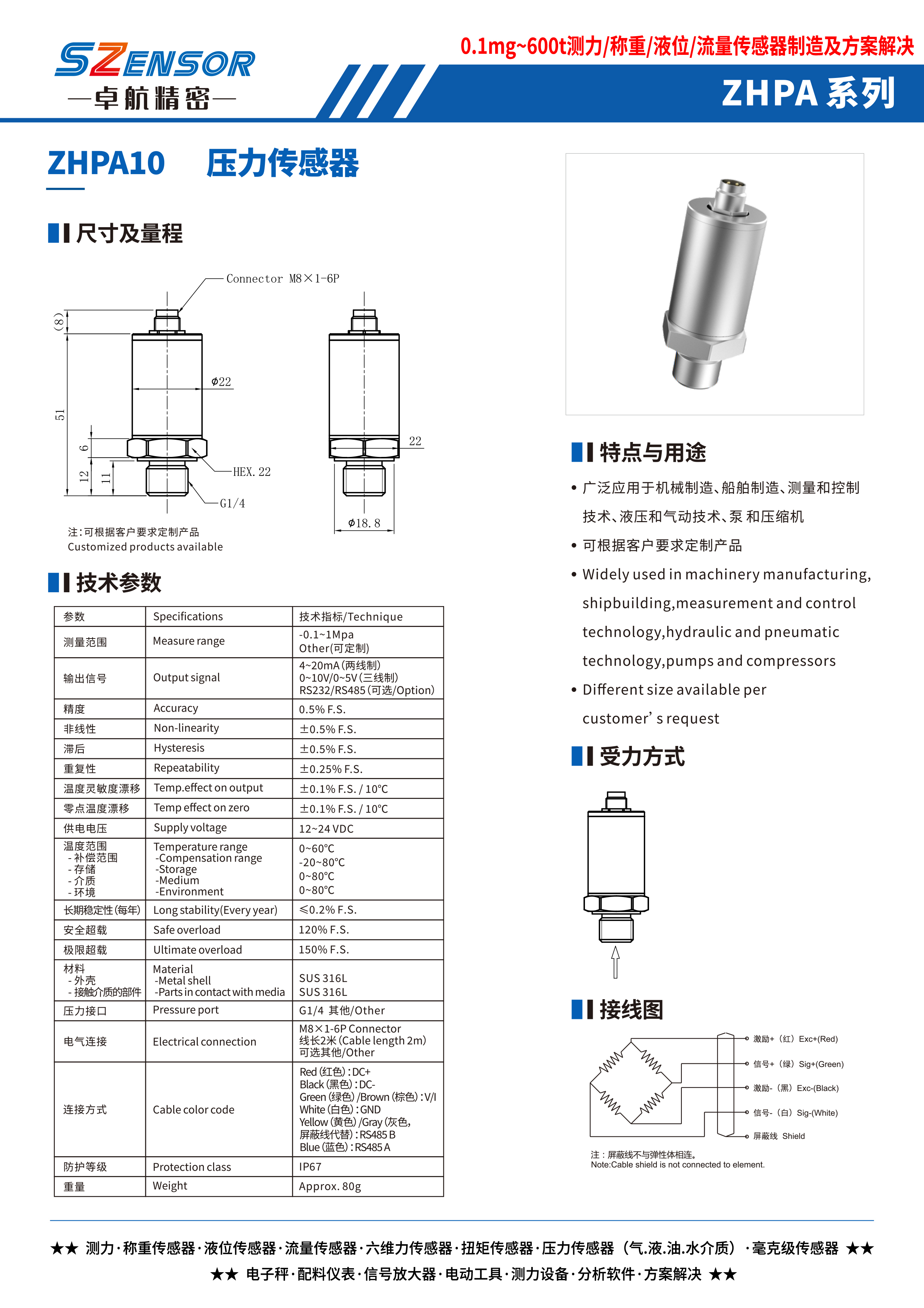 腔體壓力傳感器 ZHPA10