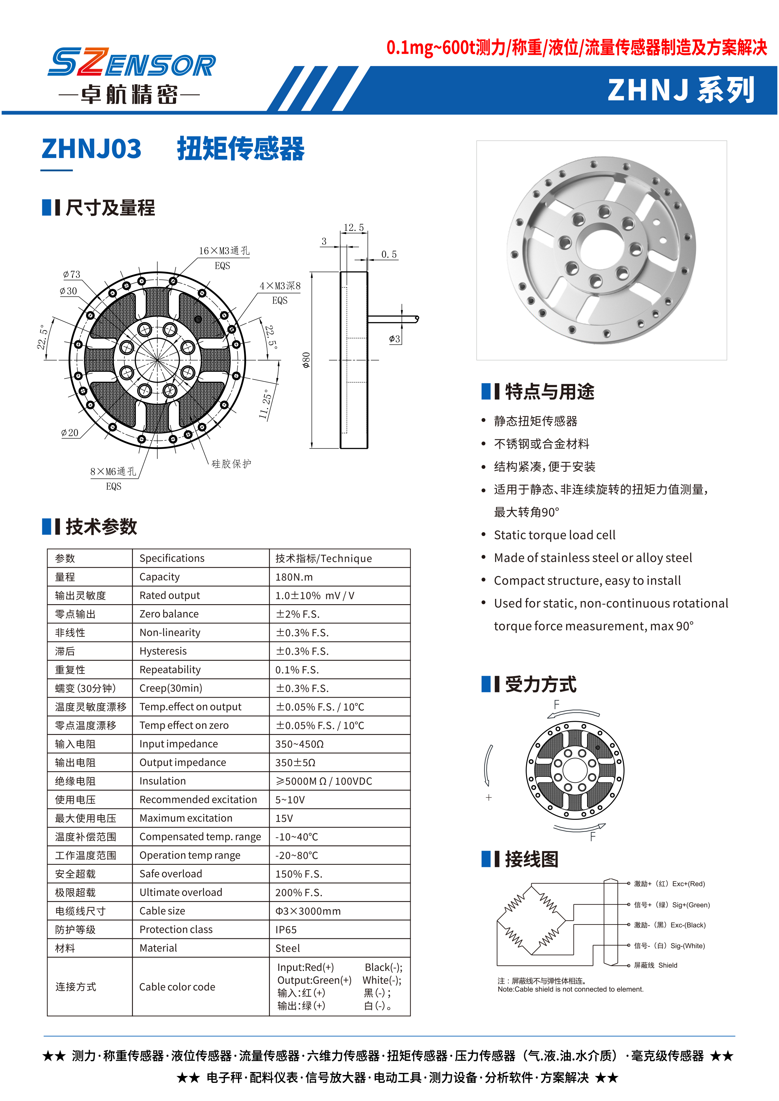 靜態(tài)扭矩傳感器 ZHNJ03